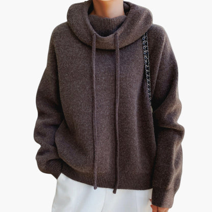 Damen Strickpullover mit Kapuze – Lässiger Hoodie für Alltag und Freizeit