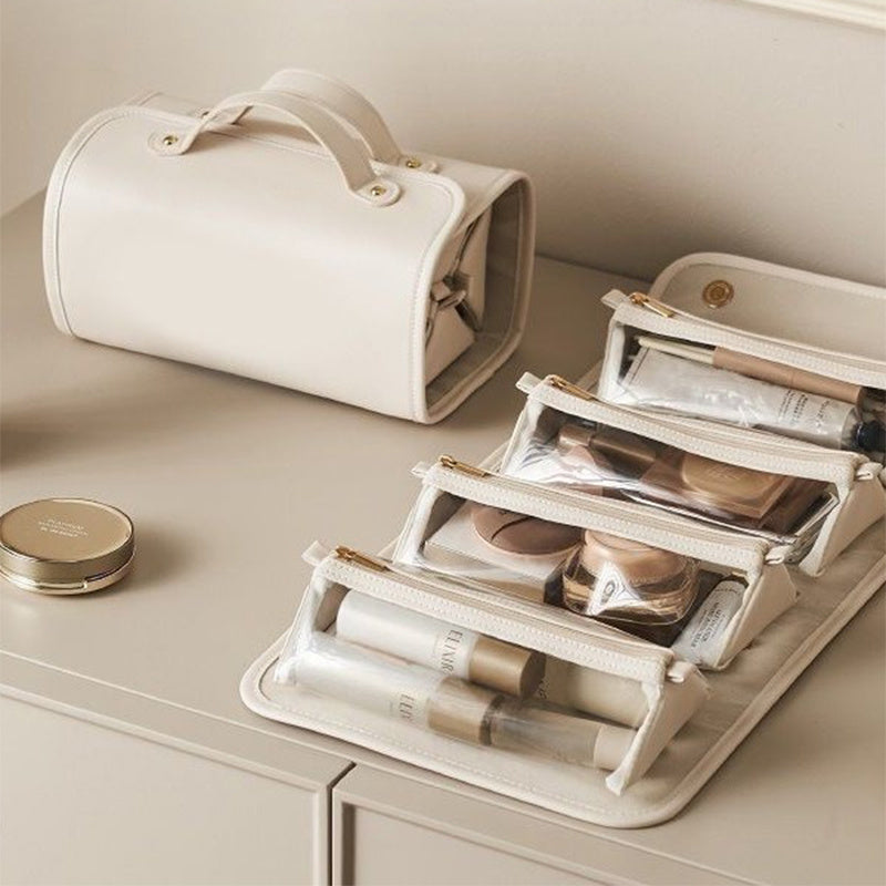 Tracy – Große faltbare Kosmetiktasche aus Kunstleder mit hoher Kapazität und wasserdichtem Design