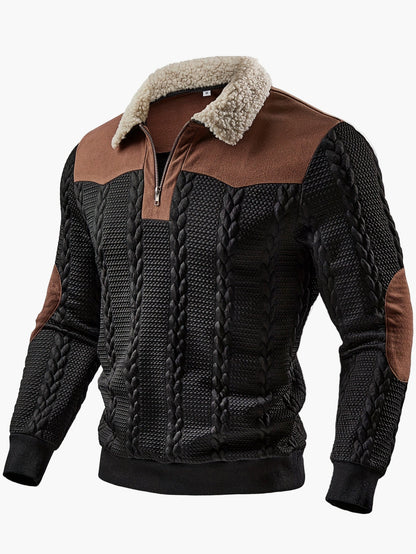 Herren Strickpullover mit modischem Zipper und Kontrast-Details – Lässiger Alltagsstil