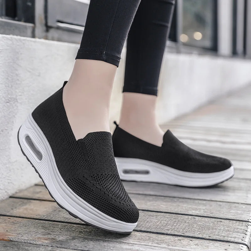 Damen Bequeme Slip-On Sneaker für Alltag und Steharbeit – Orthopädische Komfortschuhe