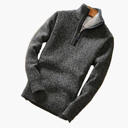 Pull en maille homme avec fermeture éclair – Style décontracté moderne pour quotidien et bureau