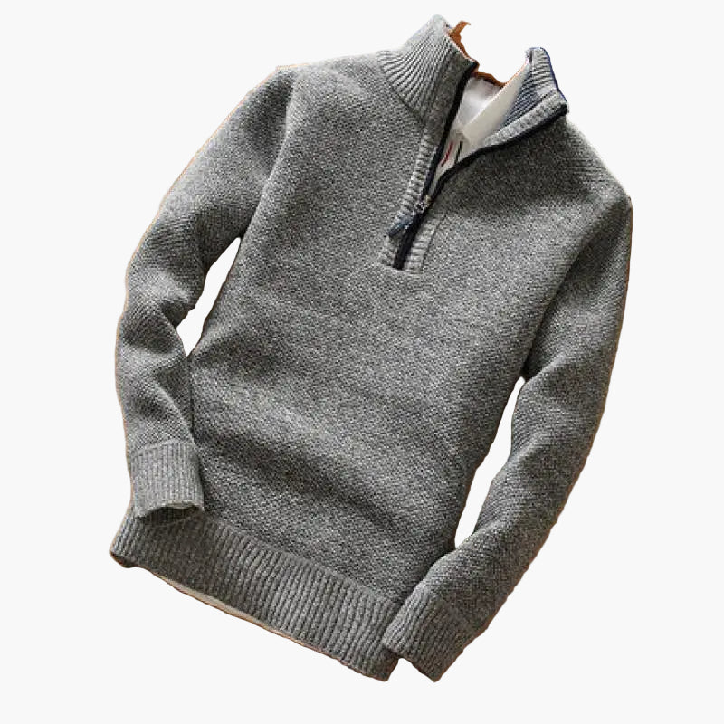 Pull en maille homme avec fermeture éclair – Style décontracté moderne pour quotidien et bureau