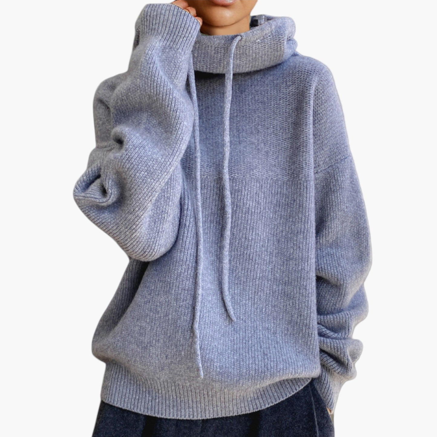 Damen Strickpullover mit Kapuze – Lässiger Hoodie für Alltag und Freizeit