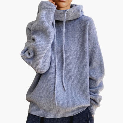 Damen Strickpullover mit Kapuze – Lässiger Hoodie für Alltag und Freizeit