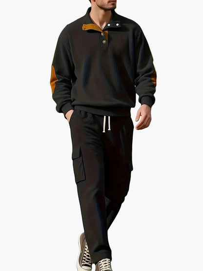 Herren Freizeit-Set mit Kordelzug Jogginghose und Pullover im modernen Streetstyle – ideal für Alltag und Freizeit