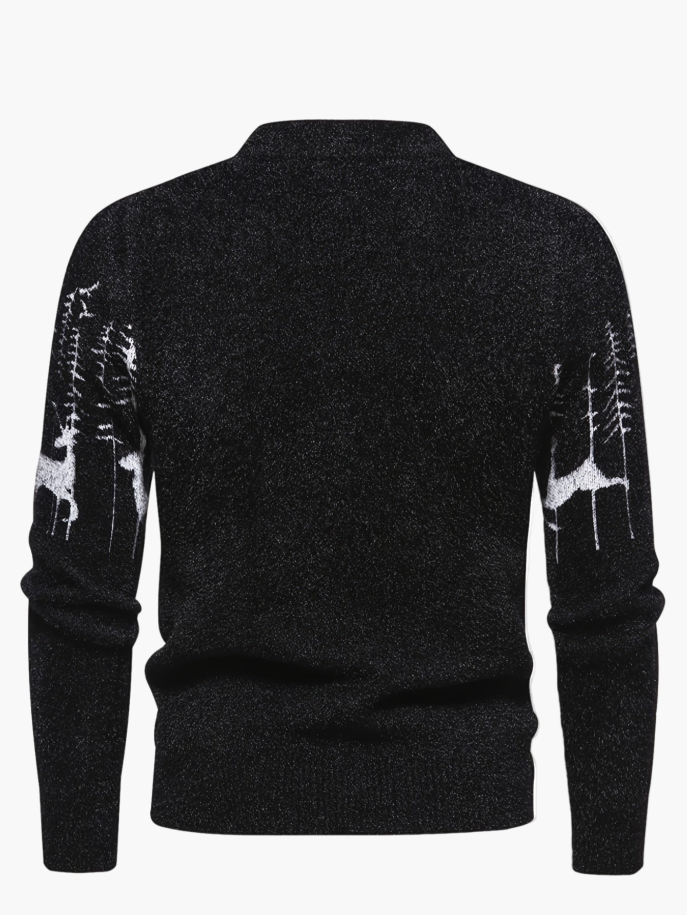 Herren Pullover mit Wald- und Hirschmotiv – Moderner Winterpullover für Freizeit und Outdoor
