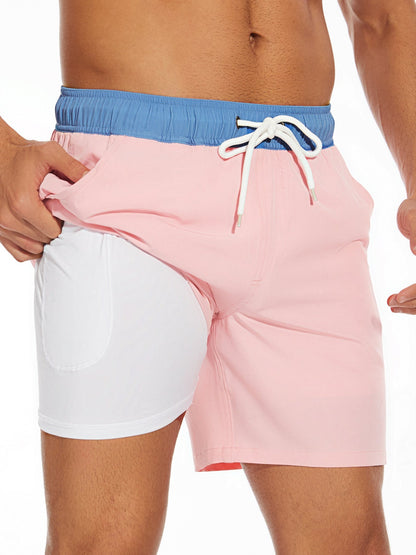 Herr Badeshorts med innerficka – Sportiga strandshorts med praktisk smartphone-ficka