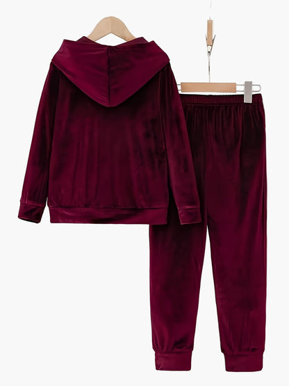 Conjunto de ocio para mujer con sudadera con capucha y pantalón de chándal – Conjunto cómodo para casa para otoño e invierno
