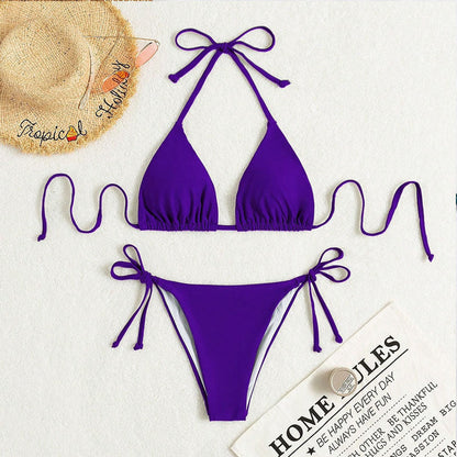 Lisa – Bikini a fascia intrecciata colorato