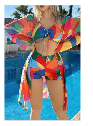 Denise – 3-teiliges Bikini-Set mit langem Cardigan für den Sommer