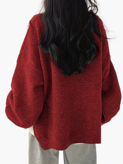 Damen Oversize Pullover Lockerer Schnitt Gemütlicher Freizeit-Look