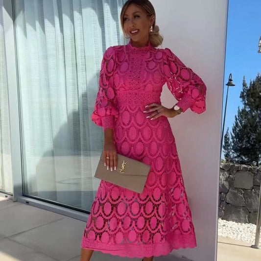 Judith – Langes Patchwork-Kleid für Damen