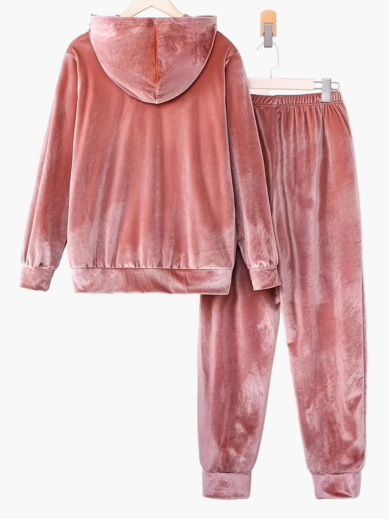 Conjunto de ocio para mujer con sudadera con capucha y pantalón de chándal – Conjunto cómodo para casa para otoño e invierno