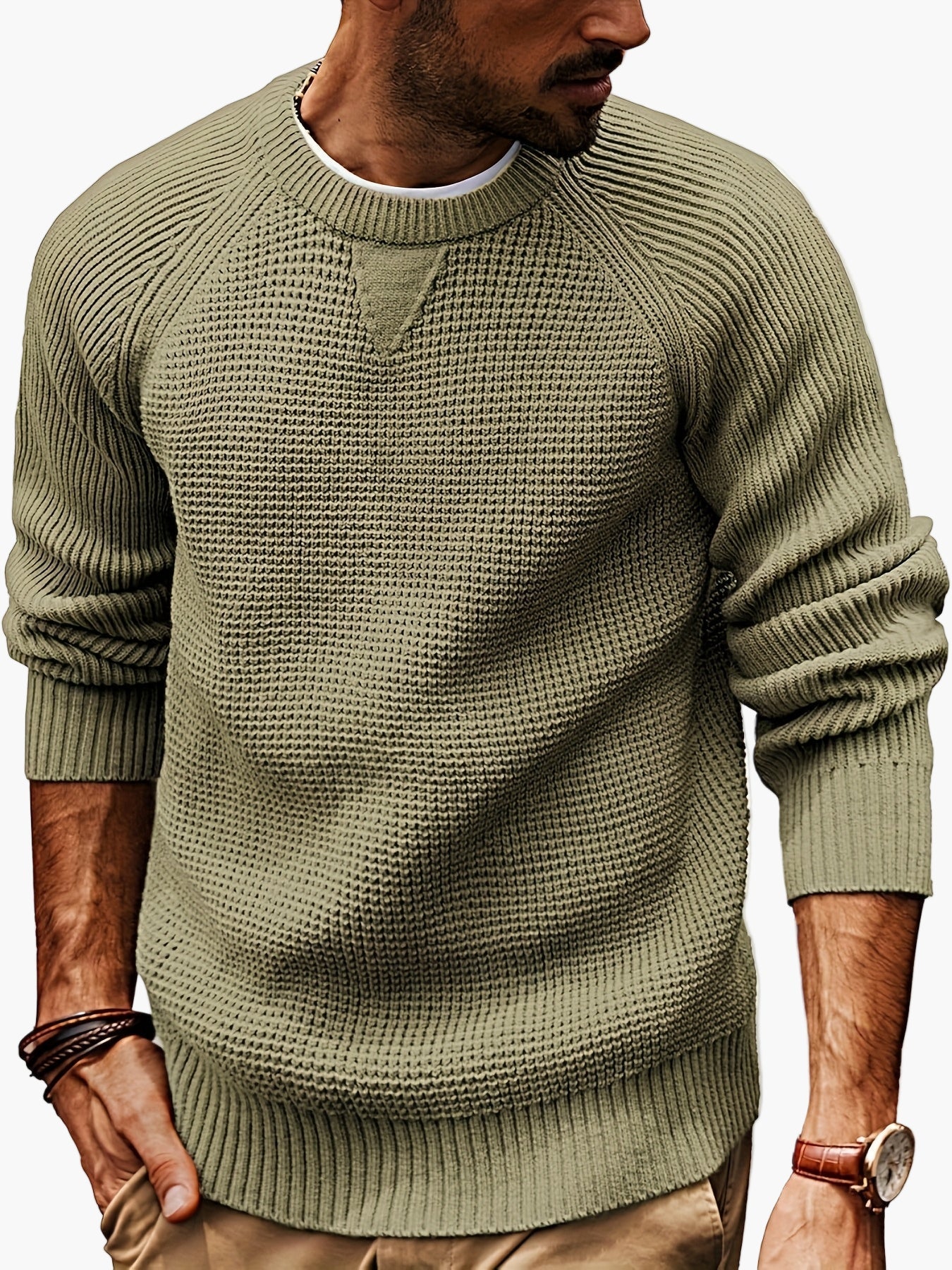 Herren Vintage Strickpullover – Lässiger Rundhals Sweater für Alltag & Freizeit