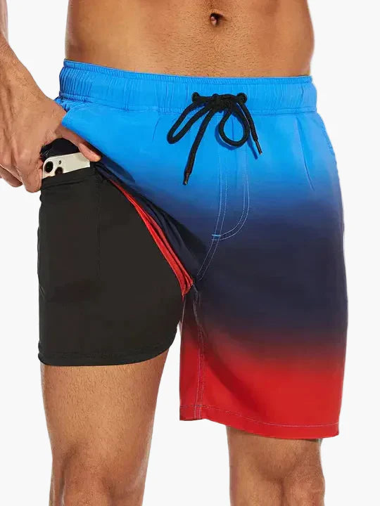 Herr Badeshorts med Inre Kompression – Modern Badbyxa för Strand & Sport