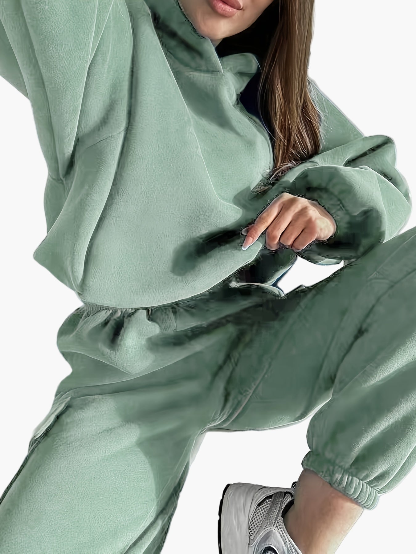 Conjunto de dos piezas de ocio para mujer – Elegante conjunto lounge suelto con suéter y pantalón