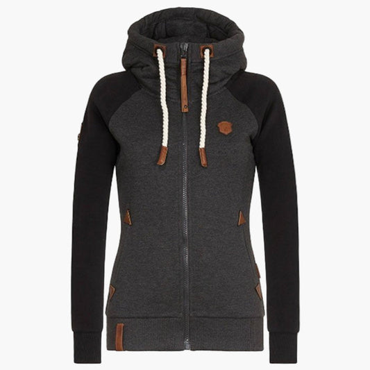 Dames Hoodie met capuchon en rits – Urban vrijetijdsstijl, slim fit, dagelijkse stijl