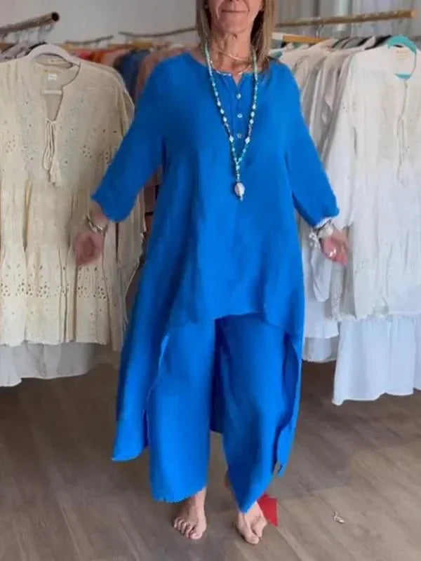 Dam - Kurta i solgult – Boho-tunika med halvlånga ärmar