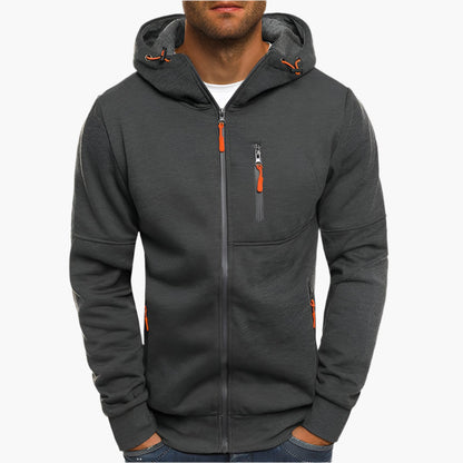 Herren Kapuzenjacke Sportlich Freizeit – Bequemer Hoodie mit Reißverschluss und Taschen