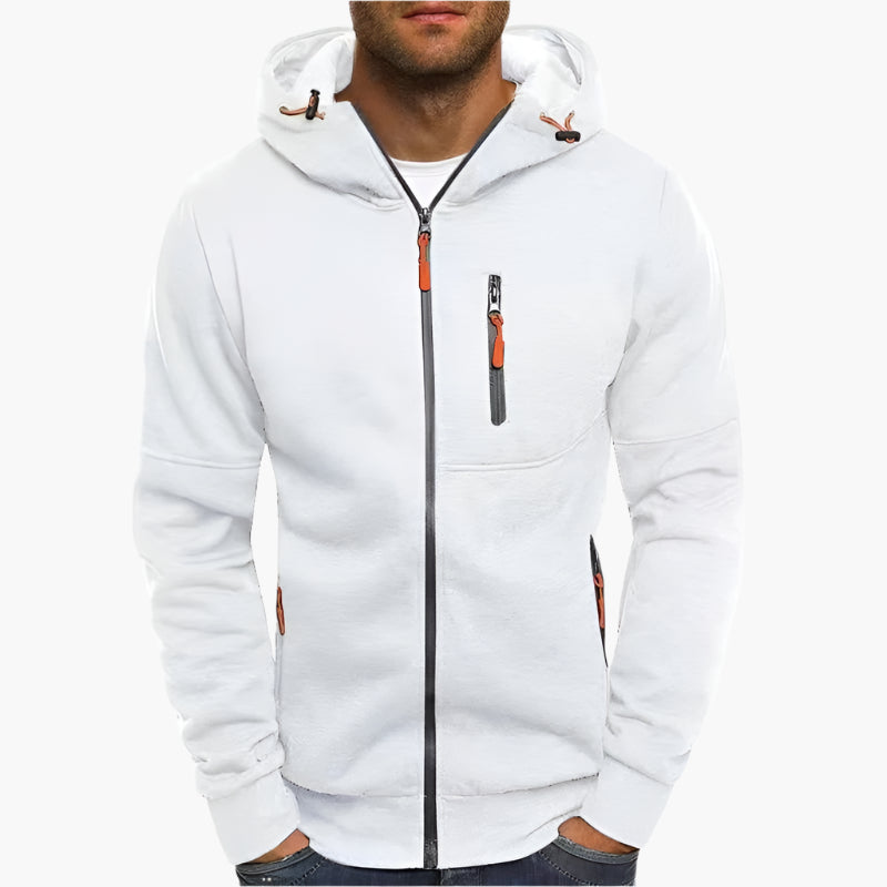 Herren Kapuzenjacke Sportlich Freizeit – Bequemer Hoodie mit Reißverschluss und Taschen