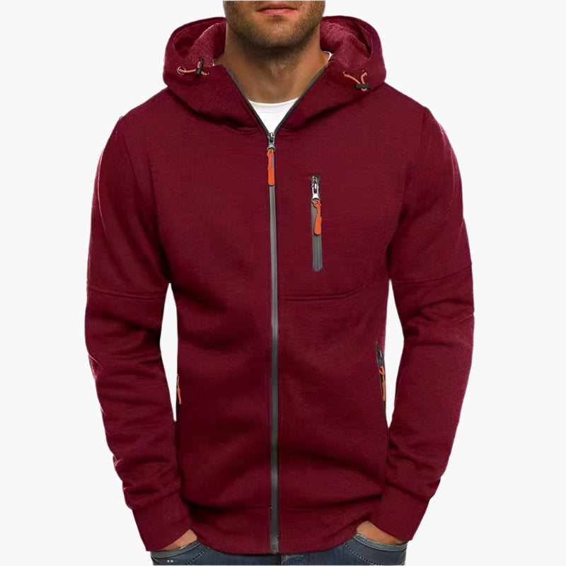 Herren Kapuzenjacke Sportlich Freizeit – Bequemer Hoodie mit Reißverschluss und Taschen