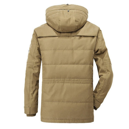Herren Outdoor Winterjacke mit Abnehmbarer Kapuze und Fleece-Futter – Funktionale Freizeitjacke für kalte Tage