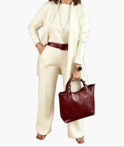 Damen 3-Teiler Set – Elegantes Minimalistisches Outfit für Alltag und Büro