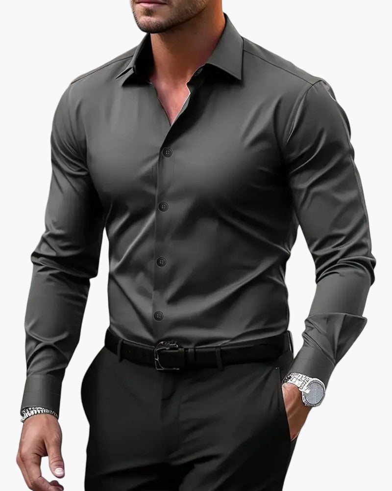 Herren Businesshemd Slim Fit – Elegantes Langarmhemd für Büro & Abend
