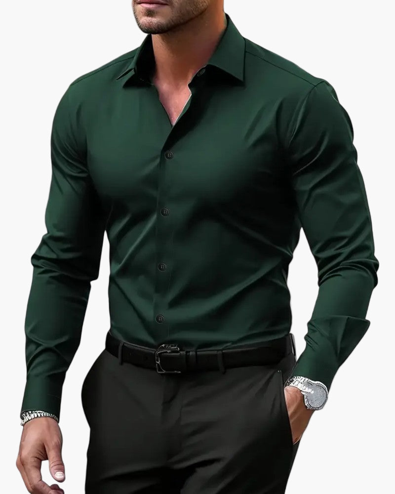 Herren Businesshemd Slim Fit – Elegantes Langarmhemd für Büro & Abend