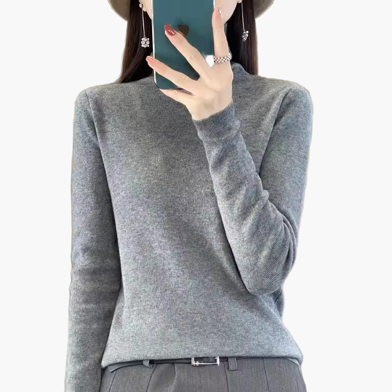 Damen Rollkragenpullover Elegant – Stilvoller Herbst Winter Strickpullover für Büro und Freizeit