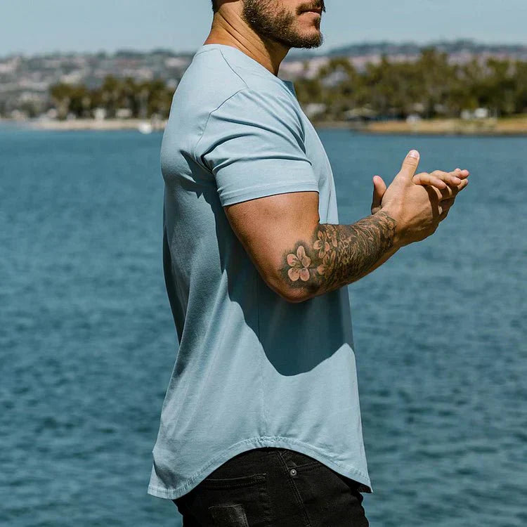 T-shirt fitness da uomo con taglio atletico – Maglietta casual aderente per sport e tutti i giorni