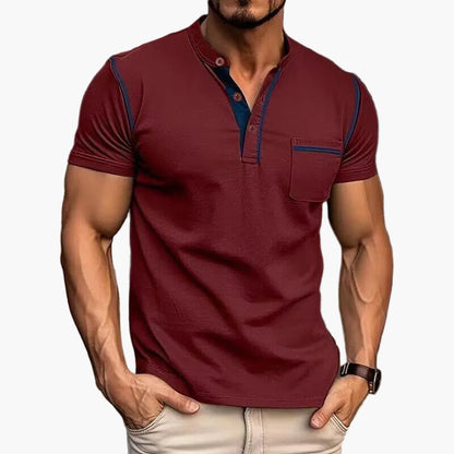 Herren Henley Poloshirt Kurzarm Modern Freizeitstil