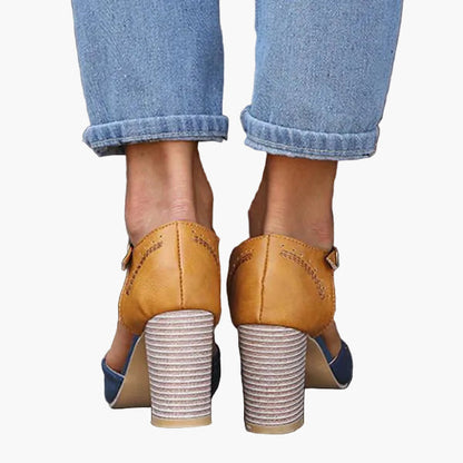 Dames Elegante T-Riem Pumps met Blokhak voor Dagelijks Gebruik en Kantoor