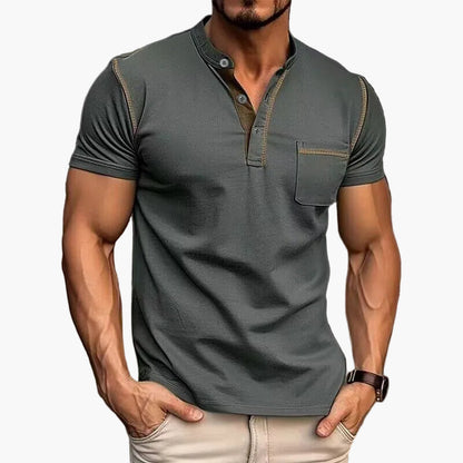 Herren Henley Poloshirt Kurzarm Modern Freizeitstil