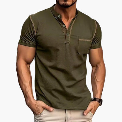 Herren Henley Poloshirt Kurzarm Modern Freizeitstil