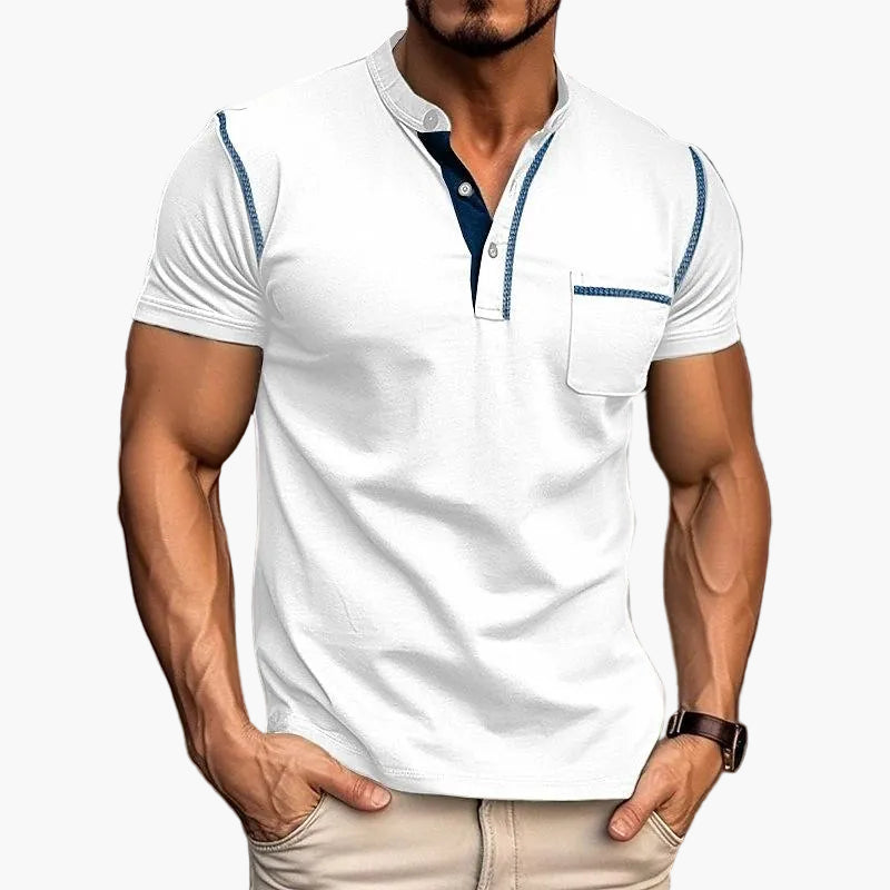 Herren Henley Poloshirt Kurzarm Modern Freizeitstil