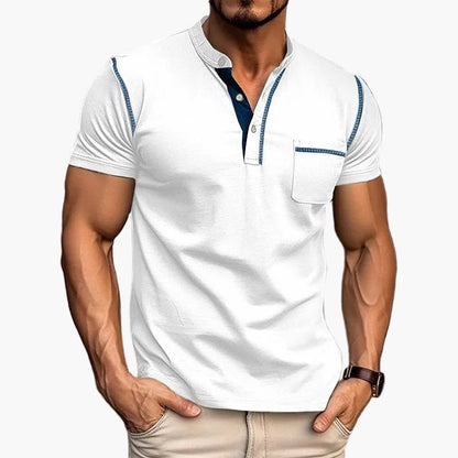 Herren Henley Poloshirt Kurzarm Modern Freizeitstil