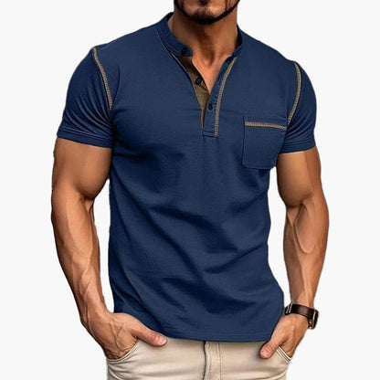 Herren Henley Poloshirt Kurzarm Modern Freizeitstil