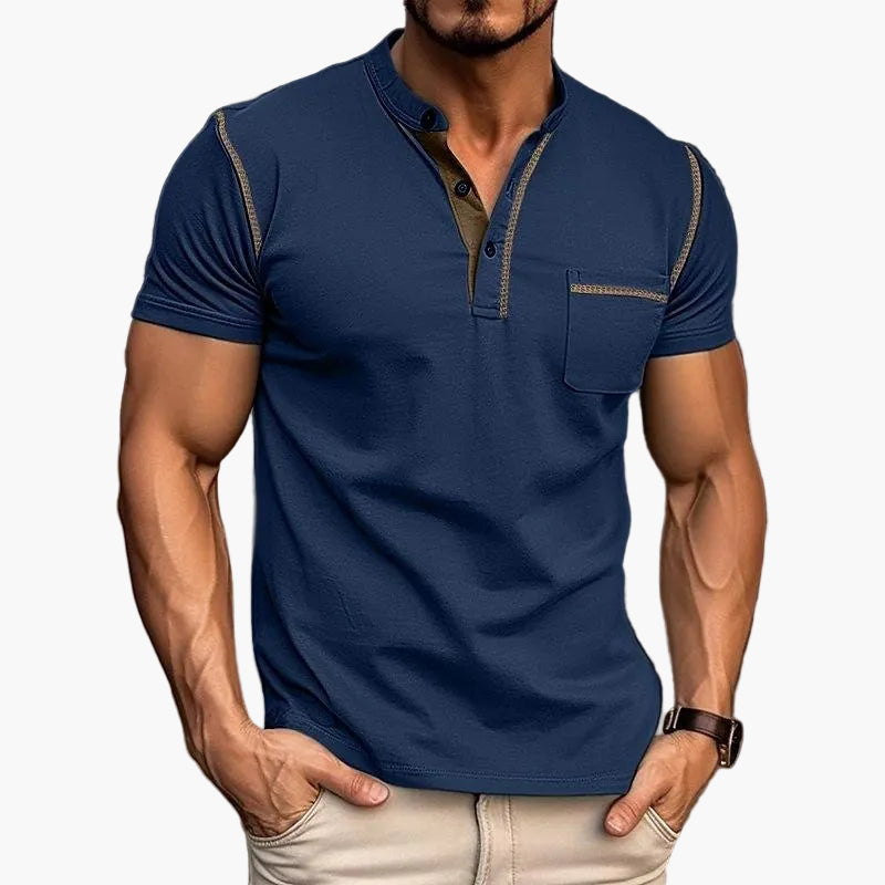 Herren Henley Poloshirt Kurzarm Modern Freizeitstil