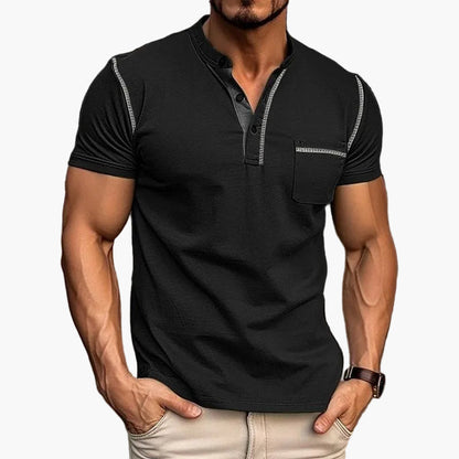 Herren Henley Poloshirt Kurzarm Modern Freizeitstil