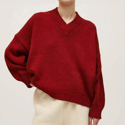 Sophia – Lässiger V-Ausschnitt Pullover für Frauen