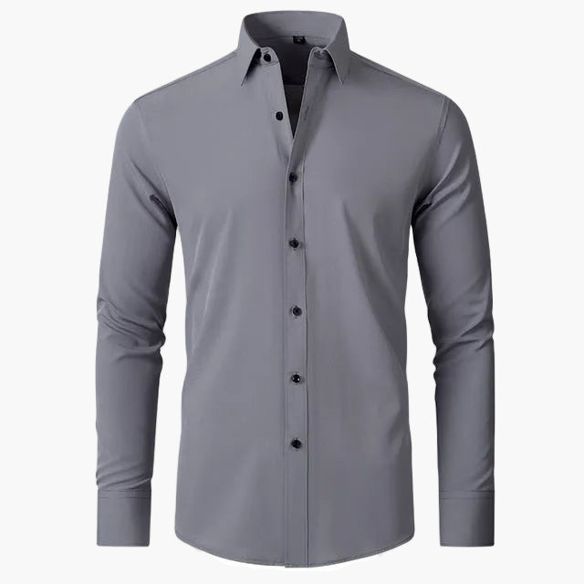 Camisa de negocios para hombre – Clásica moderna, antiarrugas, transpirable, ideal para oficina y día a día