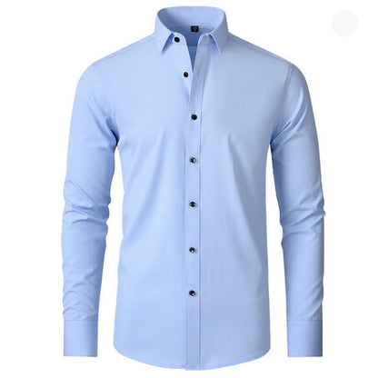 Camisa de negocios para hombre – Clásica moderna, antiarrugas, transpirable, ideal para oficina y día a día