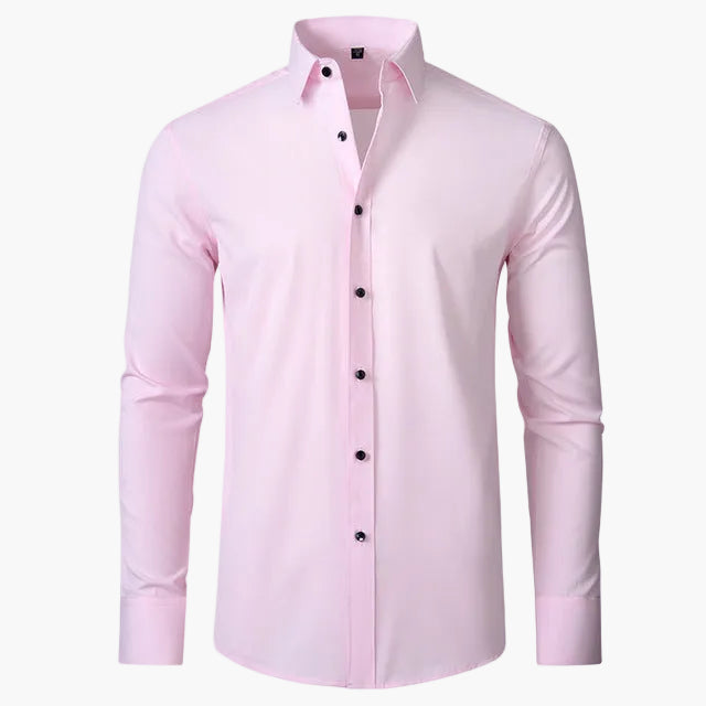 Camisa de negocios para hombre – Clásica moderna, antiarrugas, transpirable, ideal para oficina y día a día