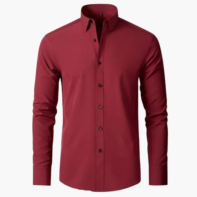 Camisa de negocios para hombre – Clásica moderna, antiarrugas, transpirable, ideal para oficina y día a día