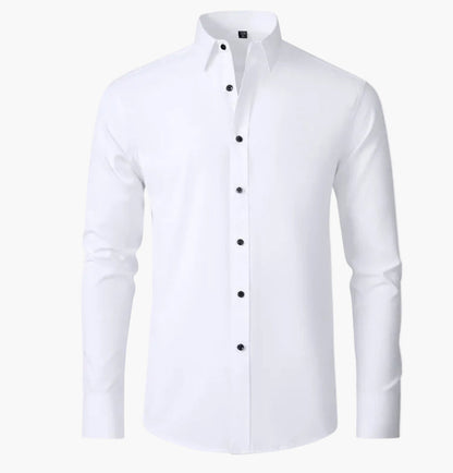 Camisa de negocios para hombre – Clásica moderna, antiarrugas, transpirable, ideal para oficina y día a día