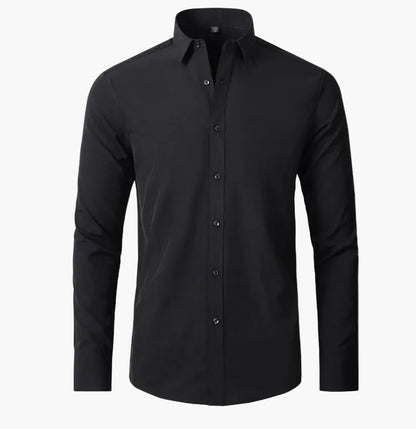 Camisa de negocios para hombre – Clásica moderna, antiarrugas, transpirable, ideal para oficina y día a día