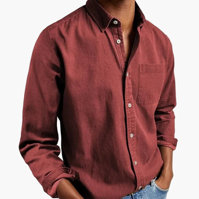Camisa de manga larga para hombre – Estilo clásico para oficina y uso diario