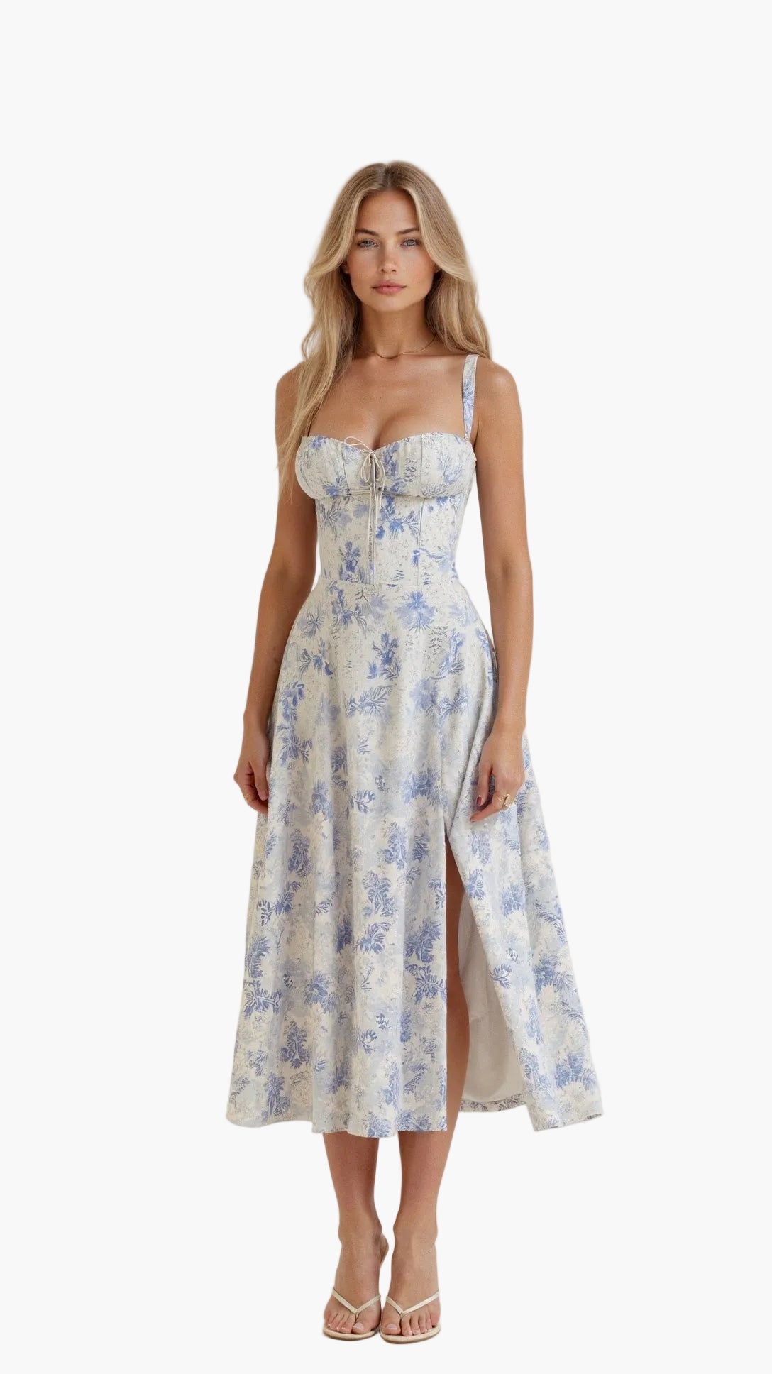 Dam Midiklänning med korsett-överdel – Feminint, elegant stil för speciella tillfällen