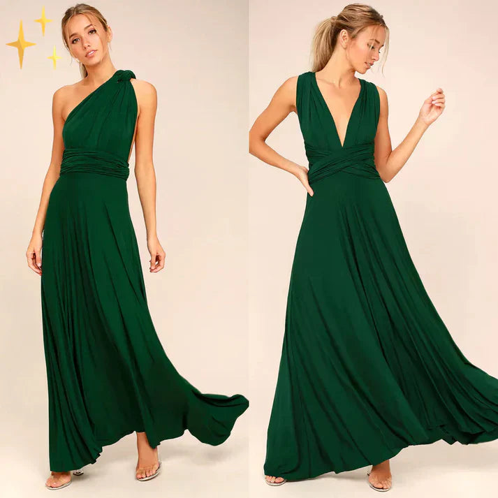Damen Abendkleid Elegant Wickel Maxikleid Rückenfrei für besondere Anlässe
